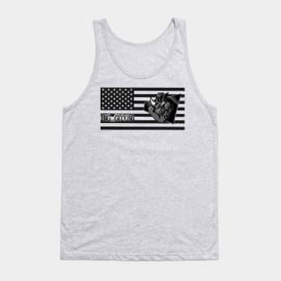 Black and white flag with logo Tank Top